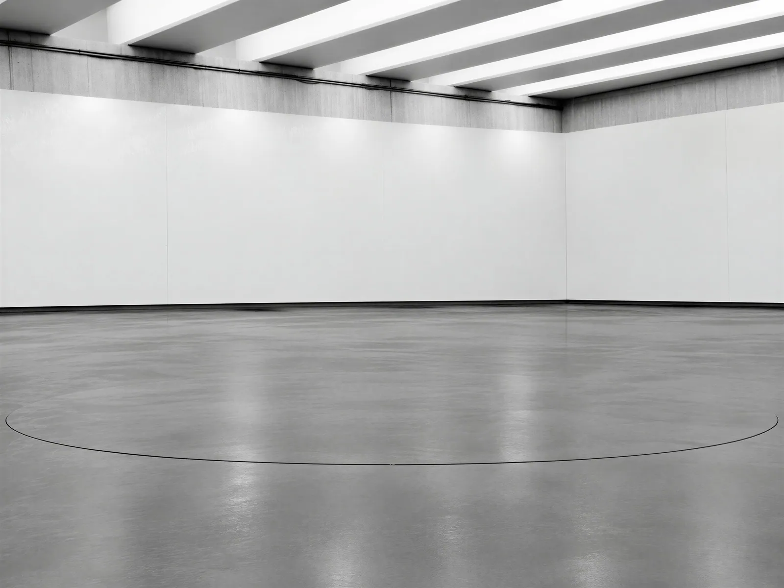 The “Light-beam hall, glossy floor, ring” background on its own, with no vehicle.