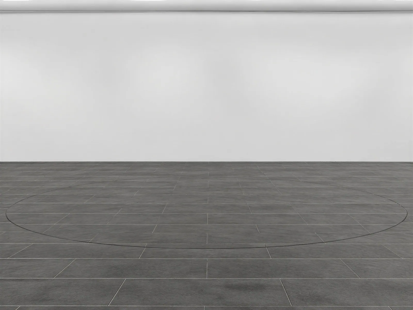 The “White wall, slate tile floor, ring” background on its own, with no vehicle.