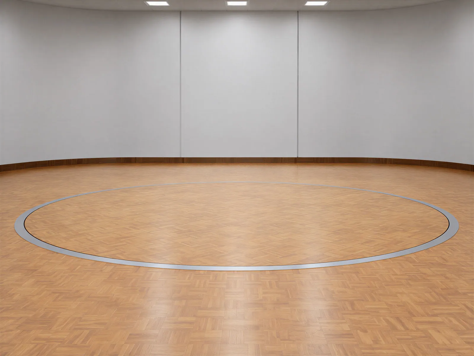 The “White panel room, parquet floor, ring” background on its own, with no vehicle.
