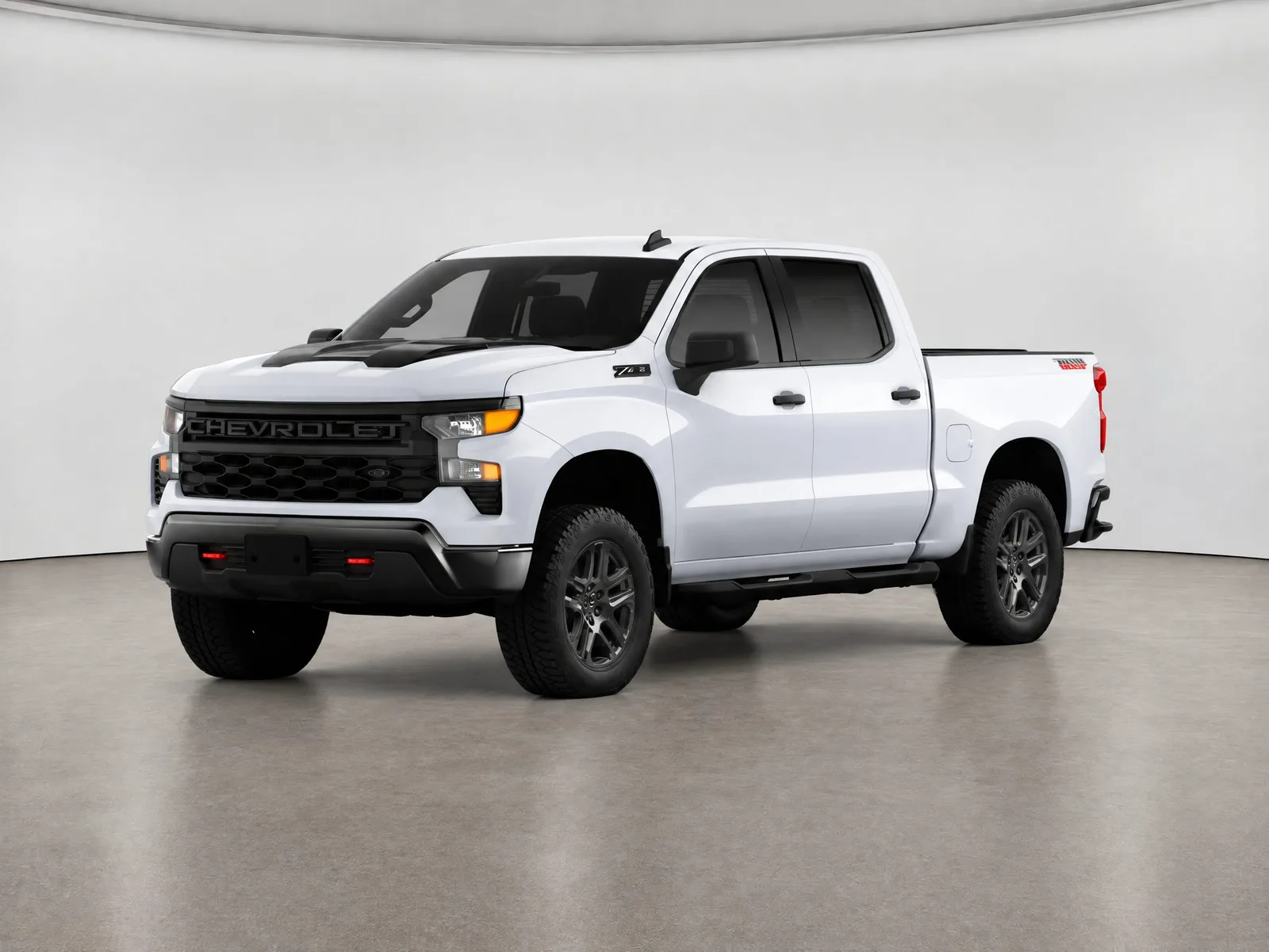 Pickup truck on the “White backdrop, warm floor” background.