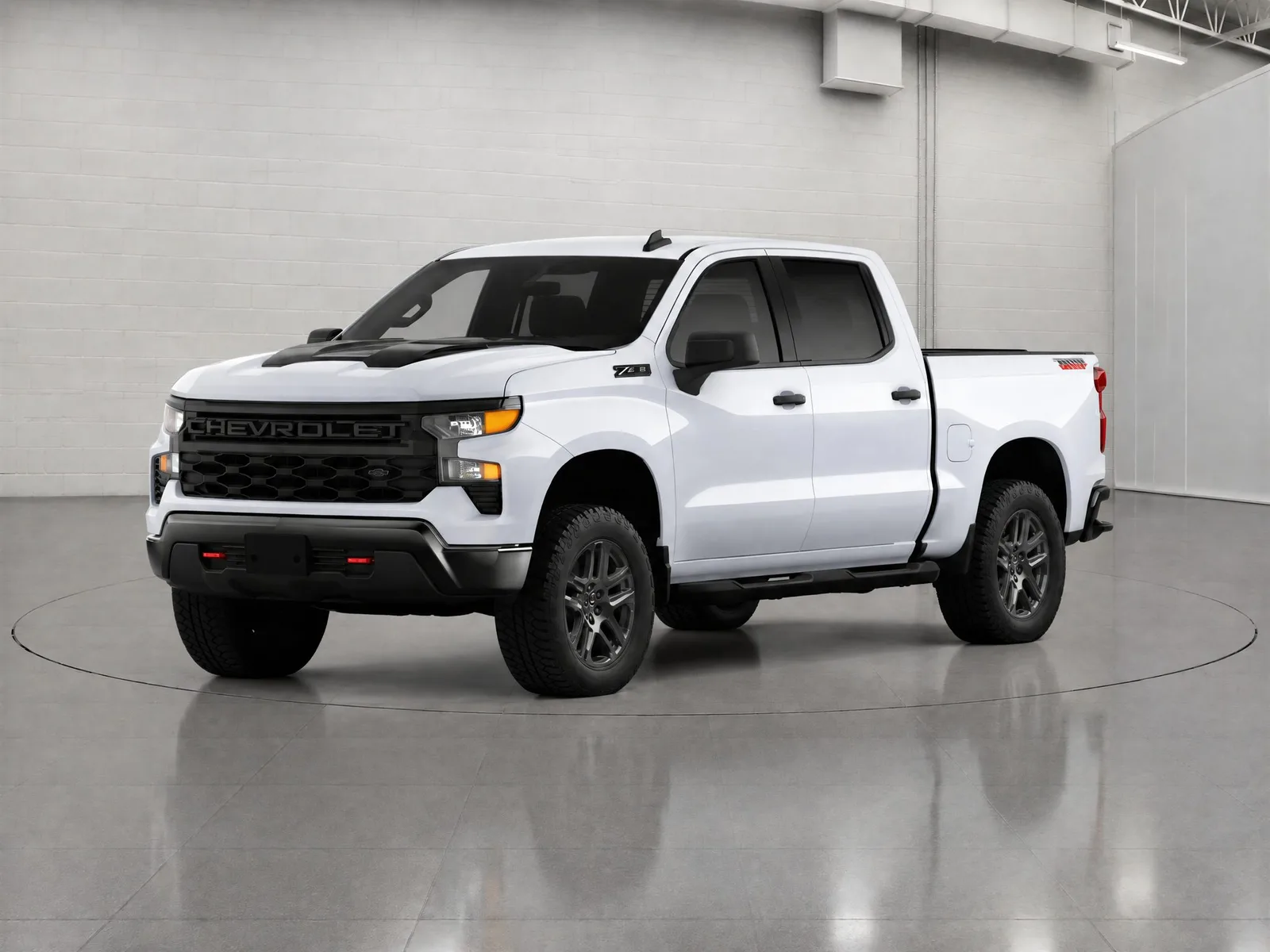 Pickup truck on the “White brick studio, ring” background.