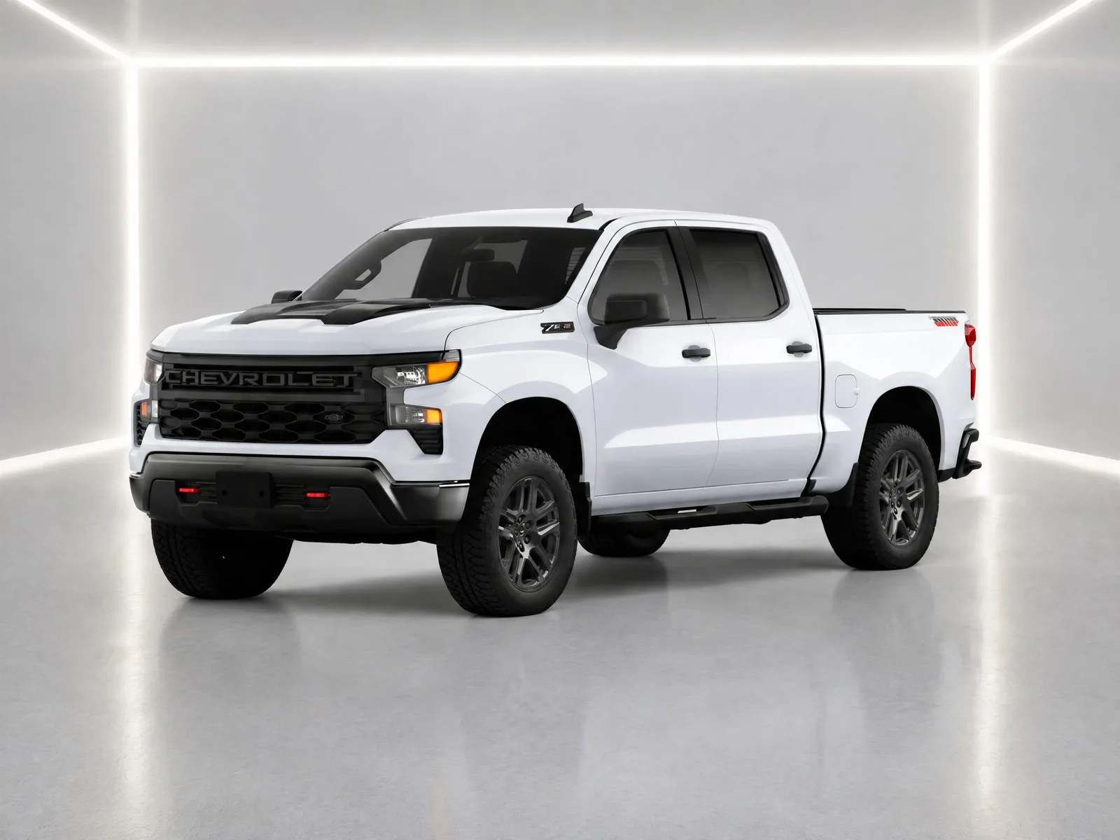 Pickup truck on the “Neon-edged white box” background.