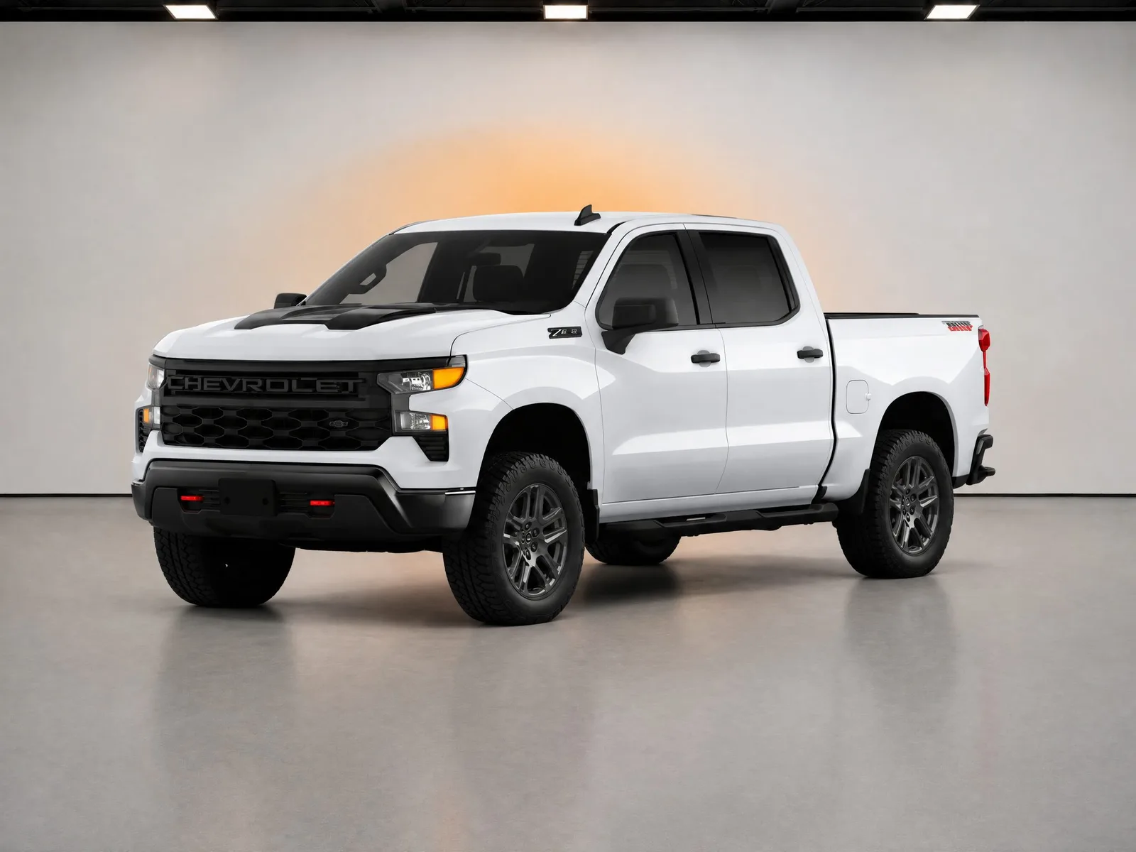 Pickup truck on the “White wall, amber glow” background.