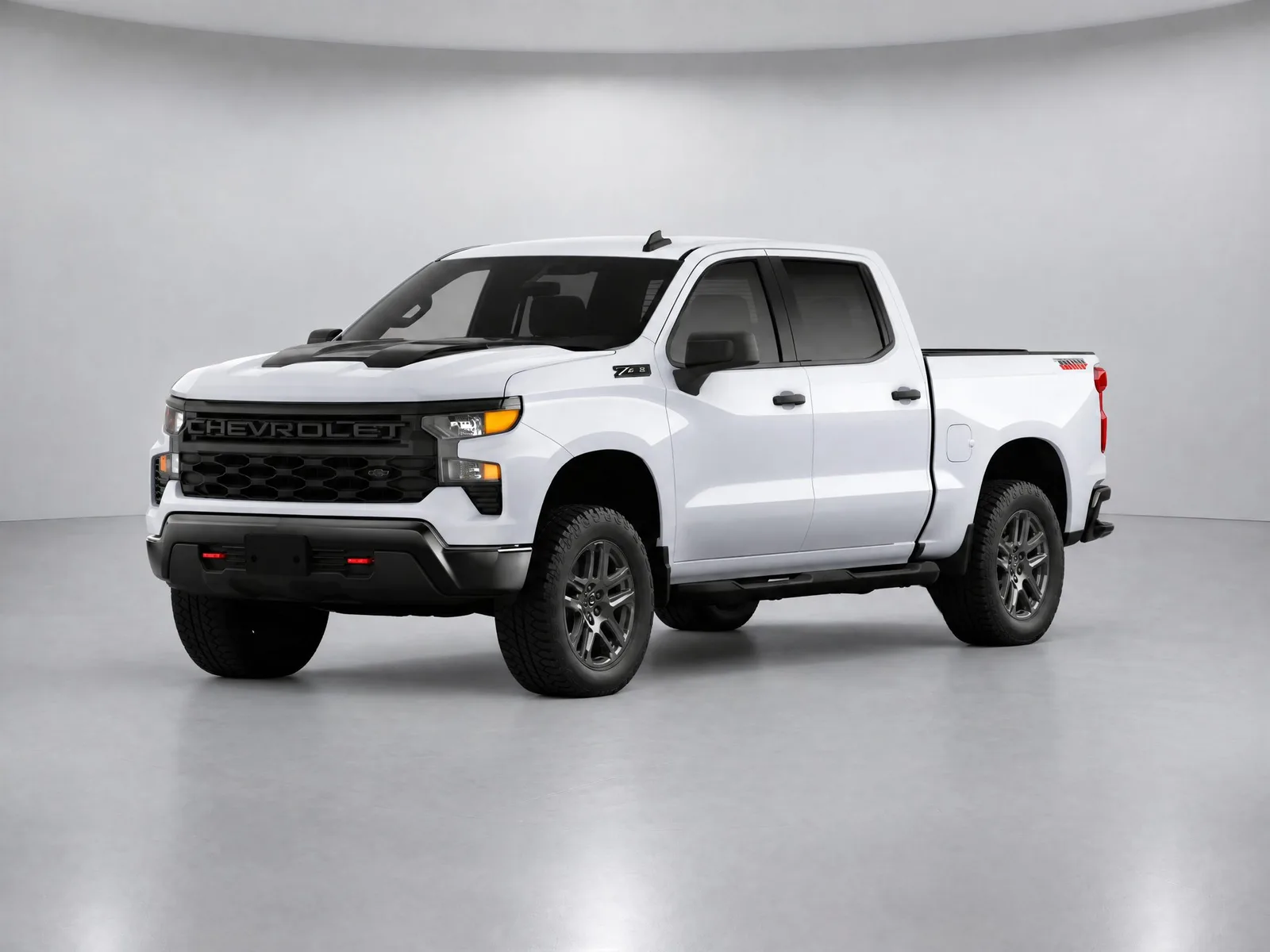 Pickup truck on the “Soft white backdrop” background.