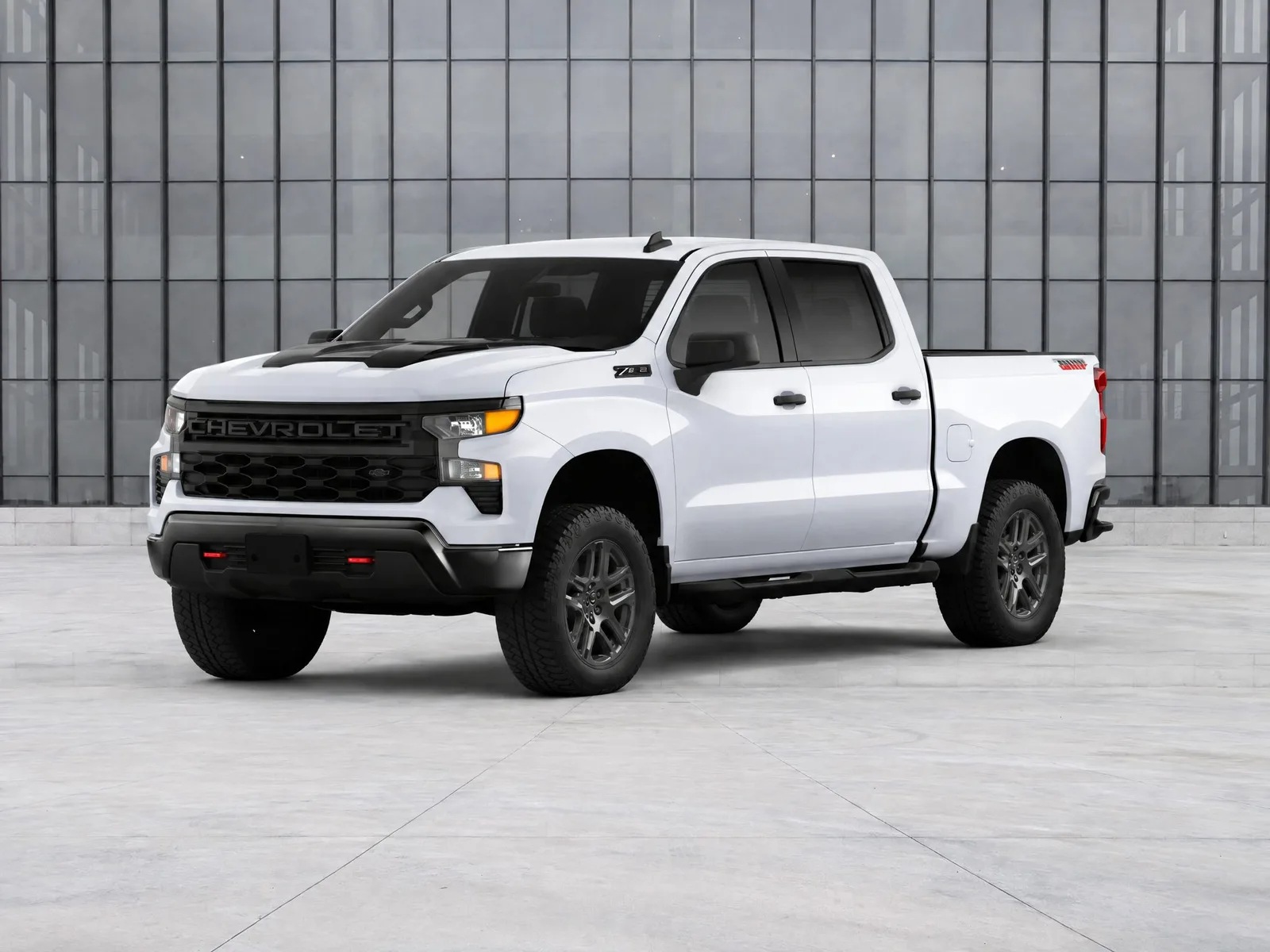 Pickup truck on the “Glass forecourt (frontal)” background.